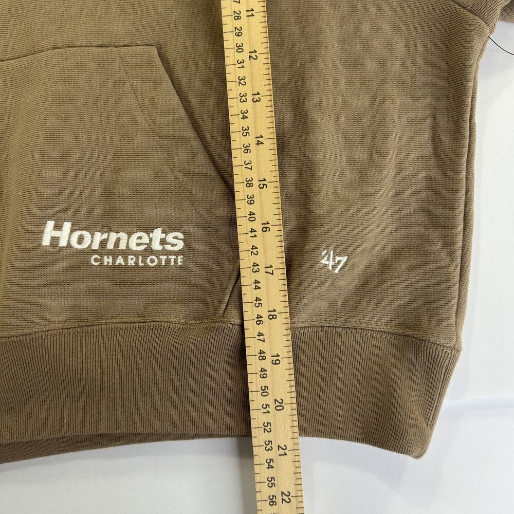 '47 Brand Charlotte Hornets Hoodie Womens SIze Medium Brown Cropped NBA Fleece - Picture 4 of 6